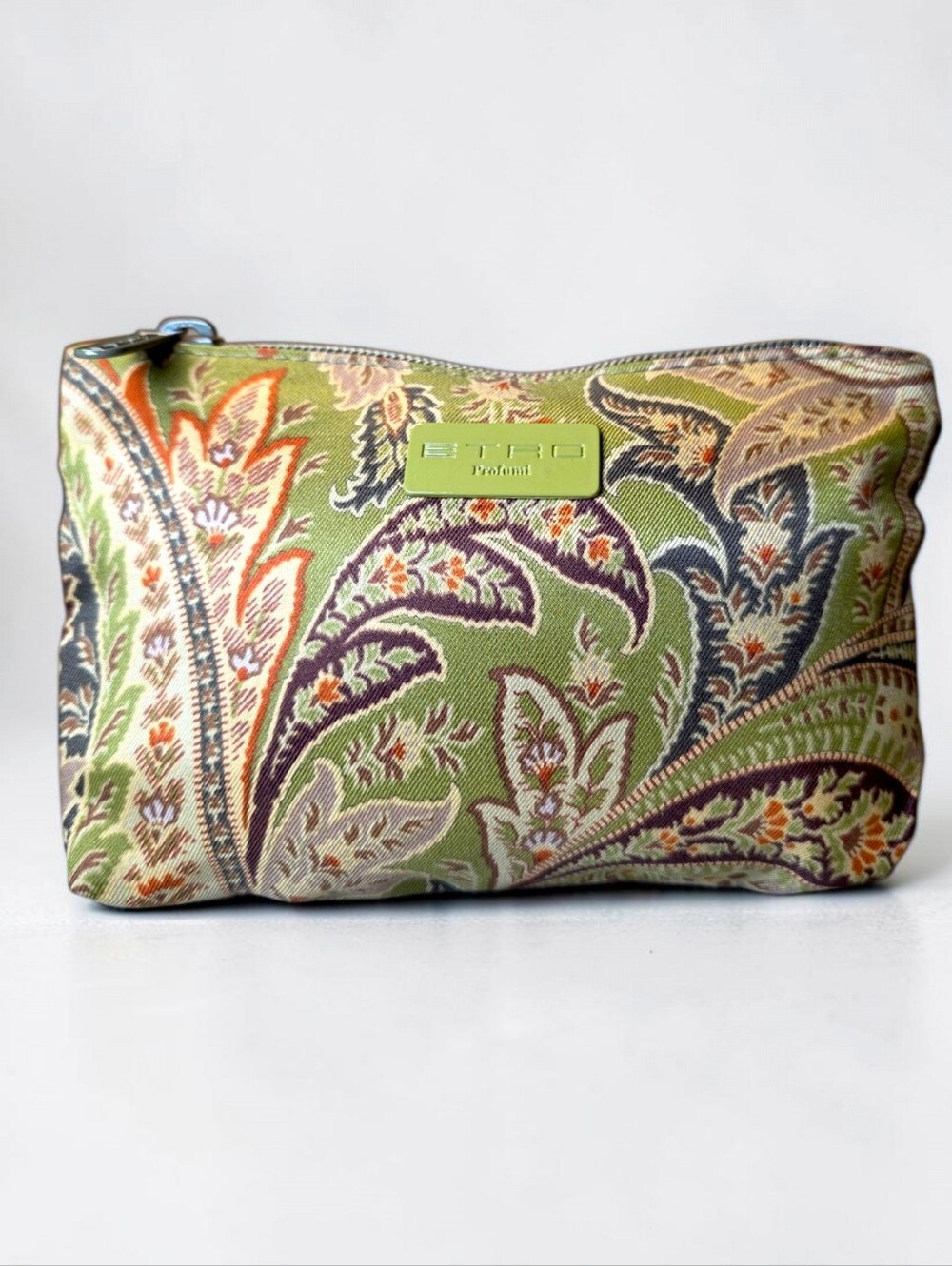 FREE Etro Green Paisley Cosmetic Pouch with Multicolor Accents